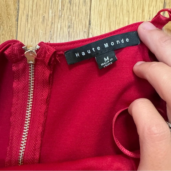 Haute Monde Dress Glam Feminine Romantic Lace Body-con Red Dress medium - Picture 5 of 7